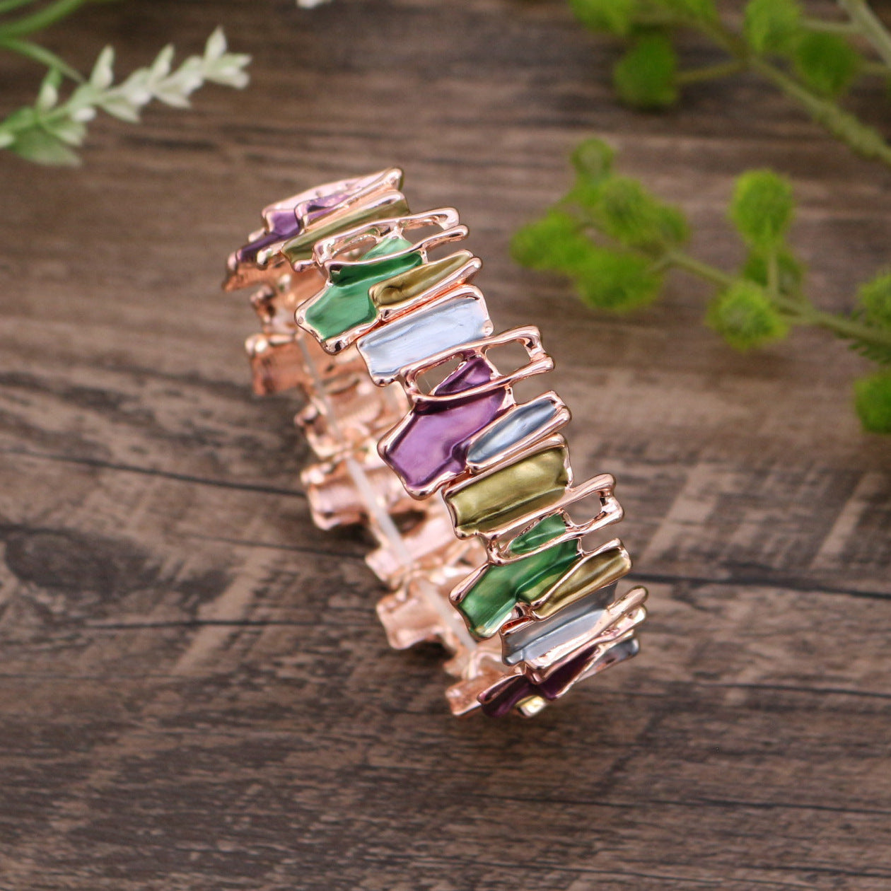 Wholesale Irregular Color Oil Drip Alloy Bracelet ACC-BT-Taol004