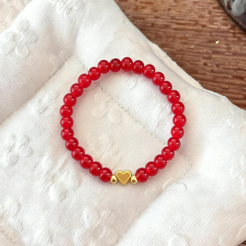 Wholesale Love Crystal Beaded Elastic Rope Bracelet