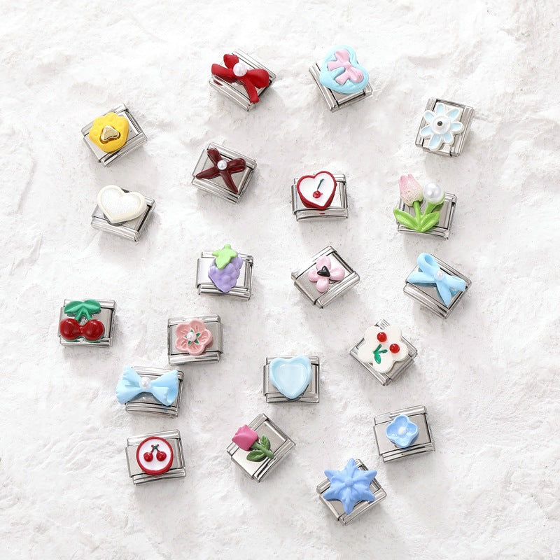 Wholesale Italian Charm Bracelet 9mm DIY Splicing Cute Creative Stainless Steel Composable Bracelet