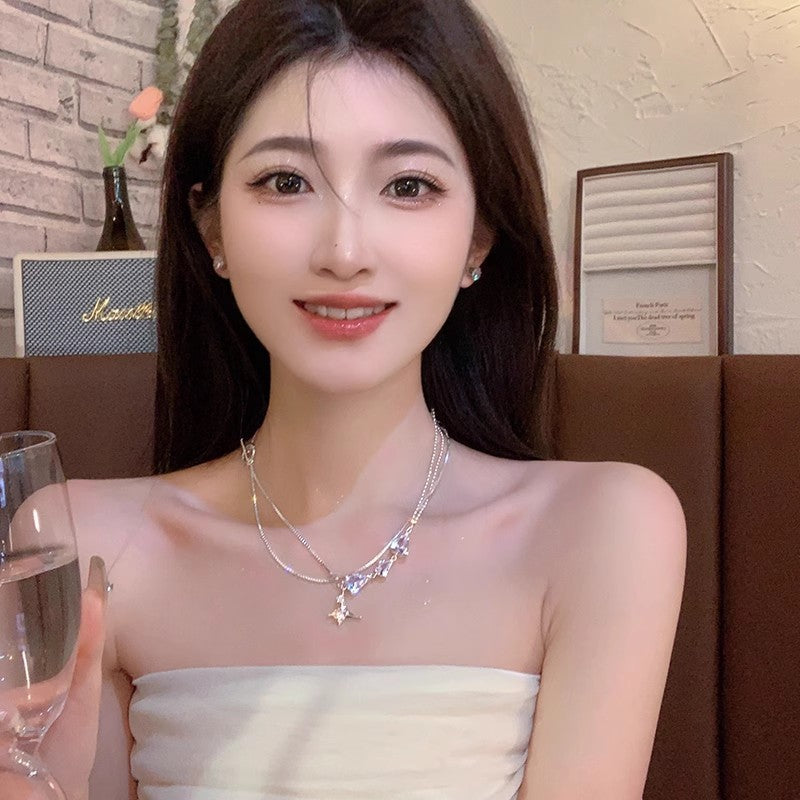 Wholesale Zircon Titanium Steel Necklace Light Luxury  Necklace Chain