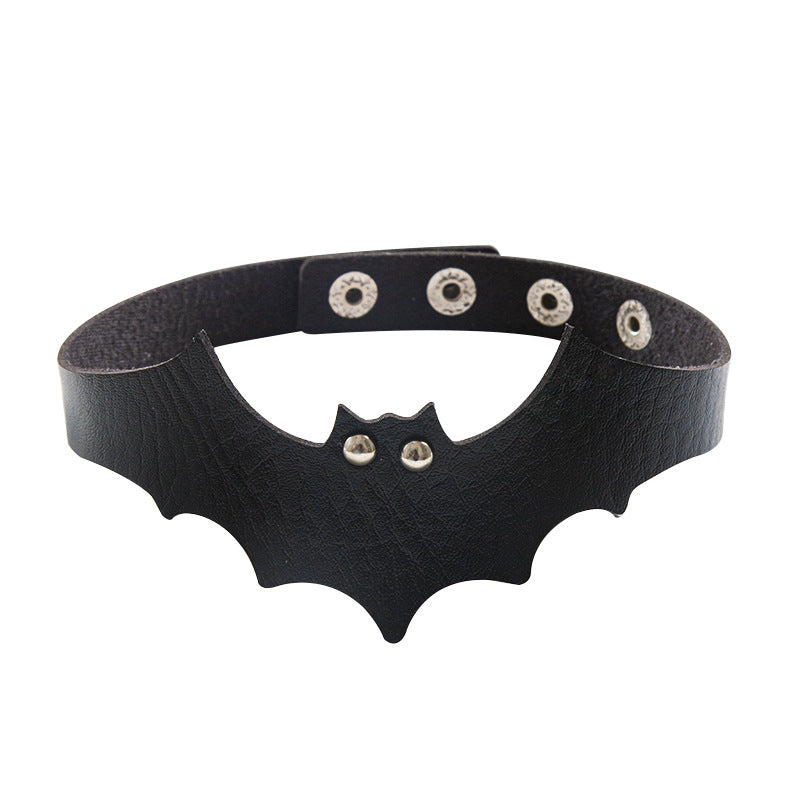 Wholesale Punk Devil  Leather Collar  Necklace