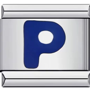 Wholesale 10pcs Italian Charm Bracelet 9mm DIY Splicing Removable Blue English Letters Stainless Steel Composable Bracelet