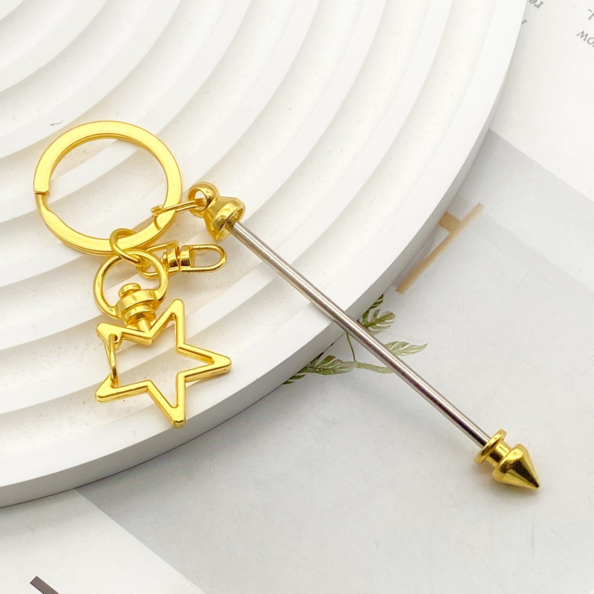 Wholesale  Metal Creative Star Heart beadable Keychain