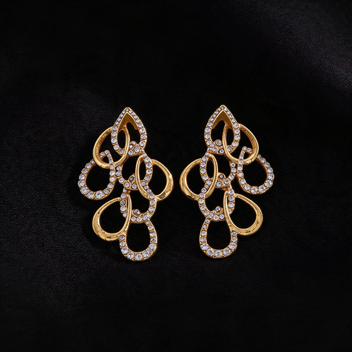 Wholesale Geometric Drop Crystal Earrings - Silver Tone Fashion Jewelry Accessory for Boutique Resale