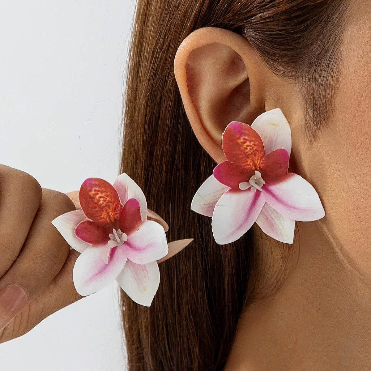 Wholesale Butterfly Orchid Flower Earrings