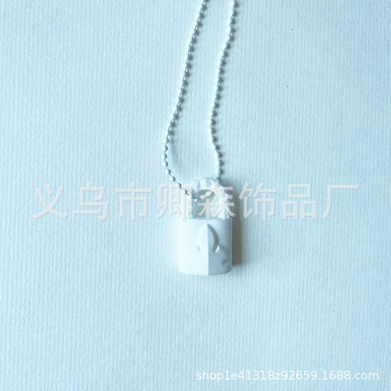 Wholesale Lock Clasp Resin Round Bead Long Necklace