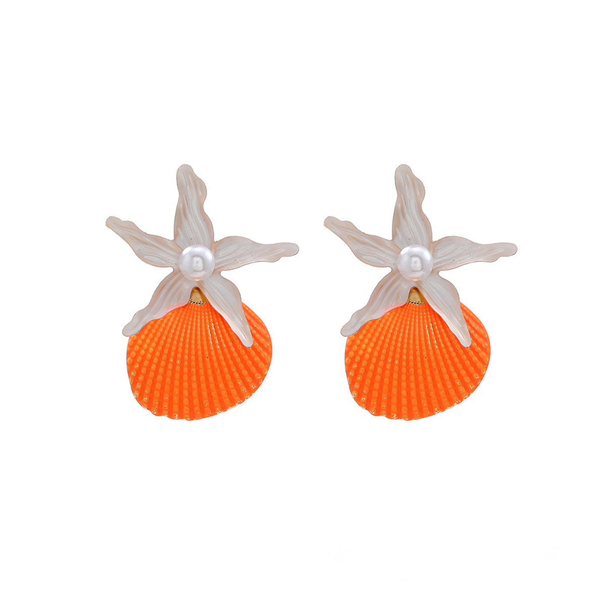 Großhandel Summer Beach Urlaubsstil Starfish Shell Perlenohrringe