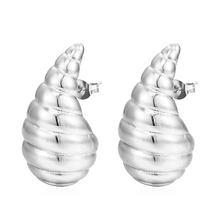 Wholesale  Stainless Steel water drop earrings hollow earrings