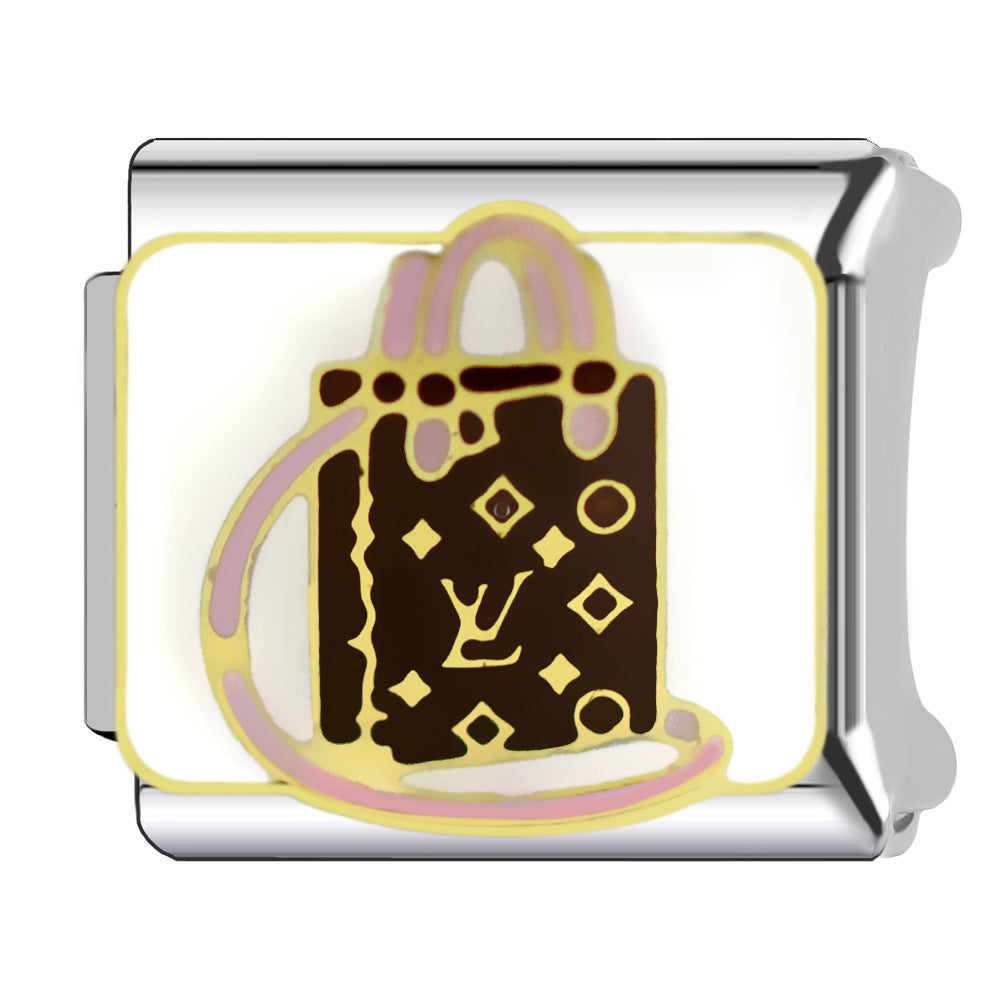 Wholesale Cartoon Stainless Steel DIY Handbag Module Bracelet Charm - Fashion Accessory and Gift for Everyday Wear