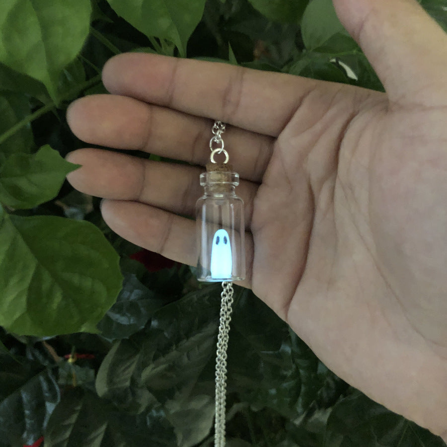 Wholesale  drift bottle luminous ghost necklace decoration
