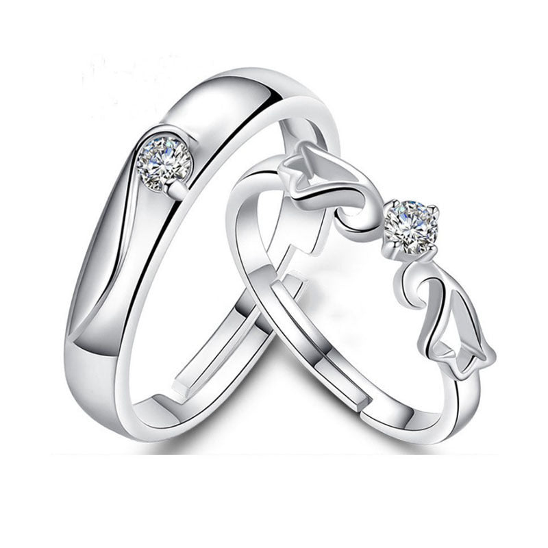 Wholesale Couple' s silver-plated open ring