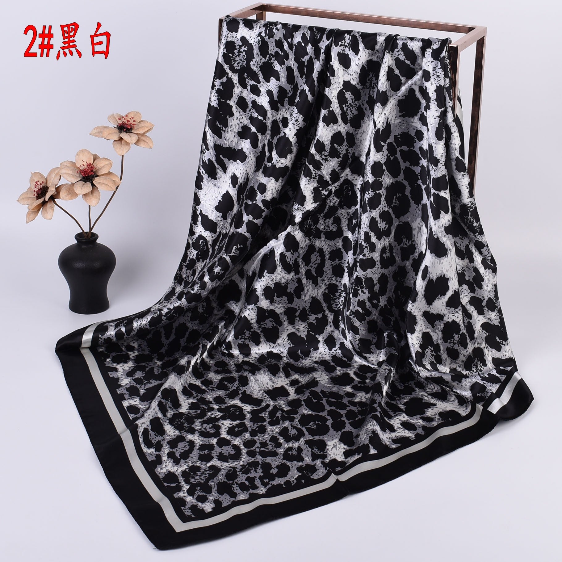 Wholesale Leopard Print Silk Scarf 90* 90 Large Square Scarf