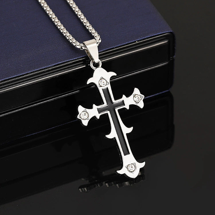 Wholesale Titanium Steel  Cross Necklace  Hip-Hop All-Match Pendant Necklaces