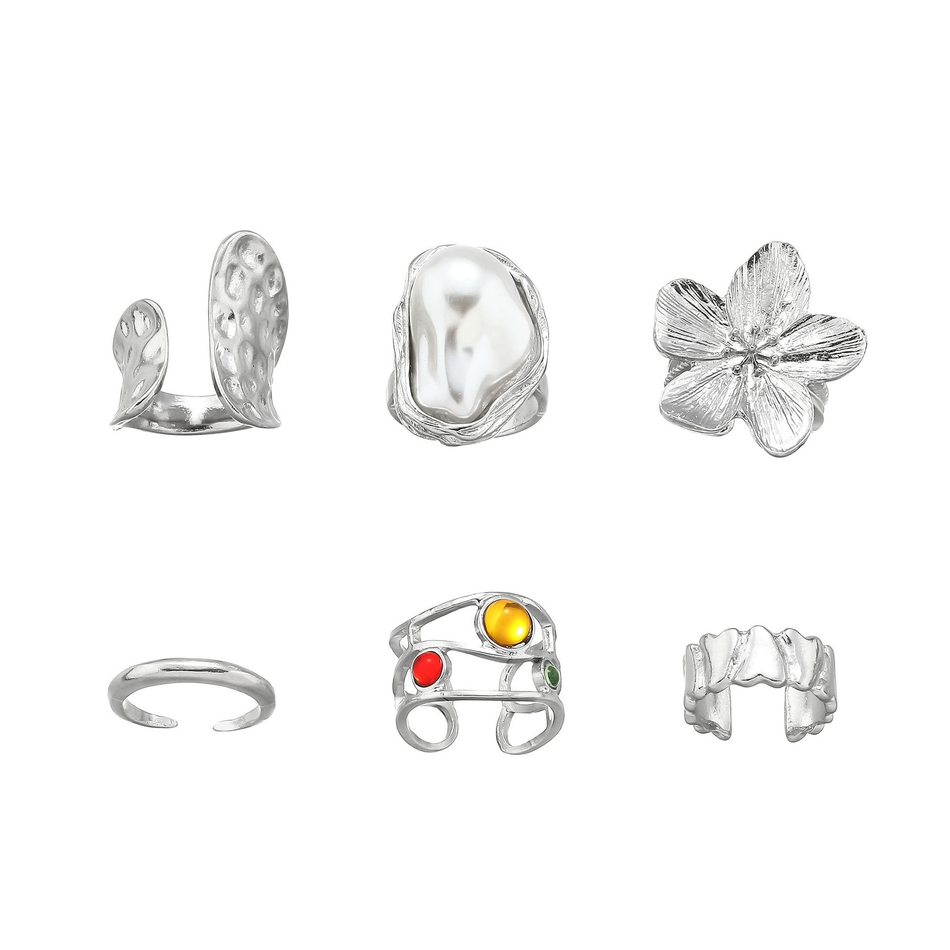 Wholesale Baroque Imitation Pearl Flower Ring - Trendy Accessory Gift for Resale