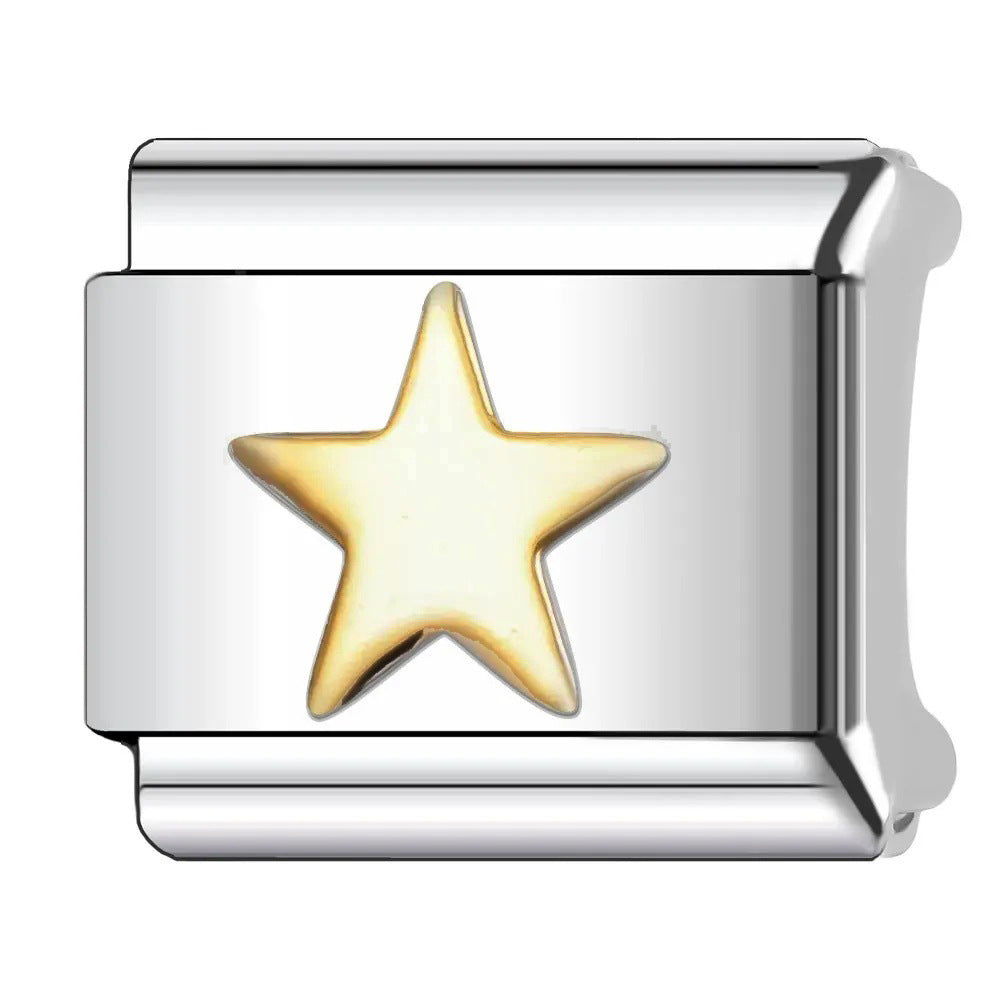 Wholesale  Italian Charm Bracelet 9mm DIY  five-pointed star   Creative Stainless Steel Composable Bracelet