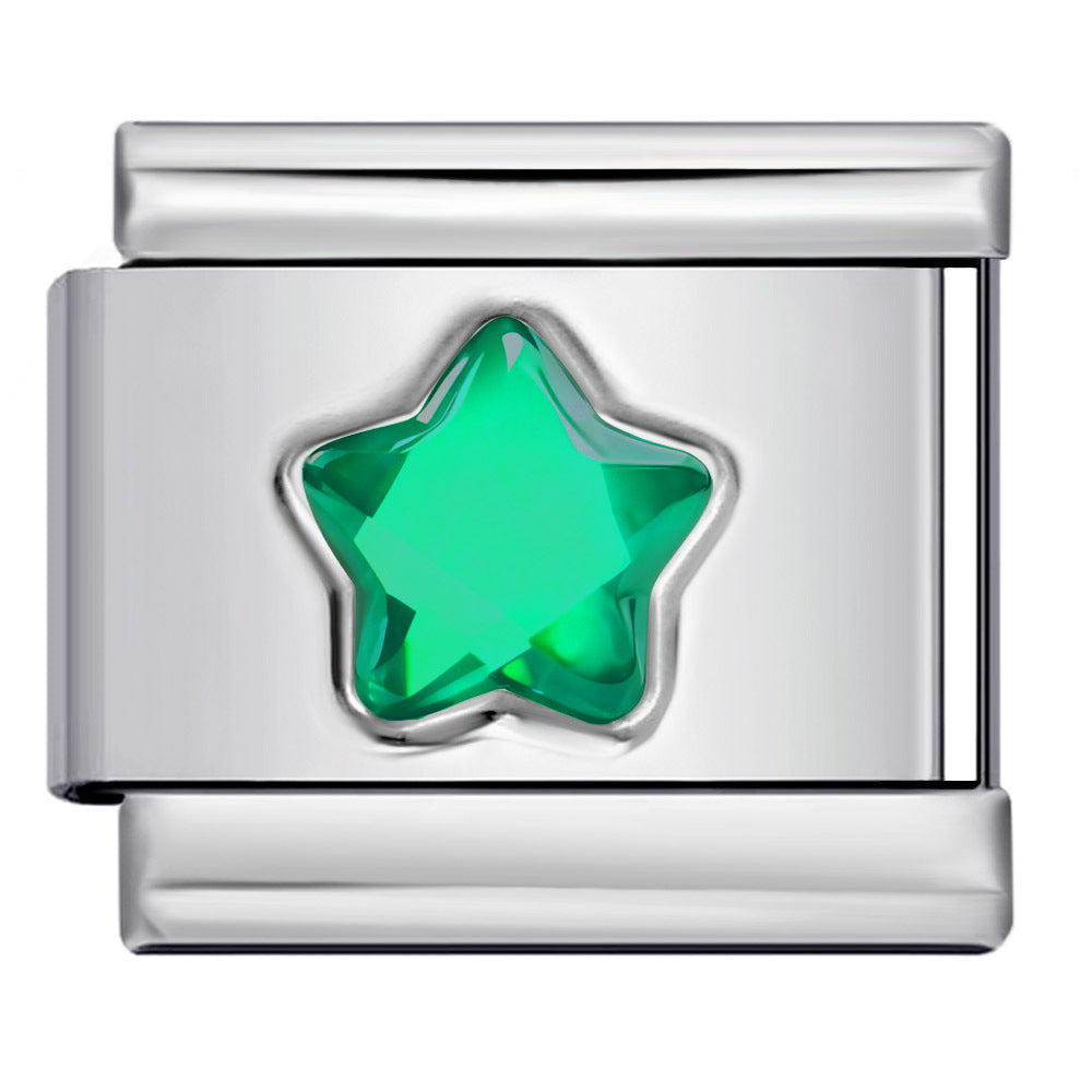 Wholesale Italian Charm Bracelet 9mm DIY Five-pointed star-shaped  Creative Stainless Steel Composable Bracelet