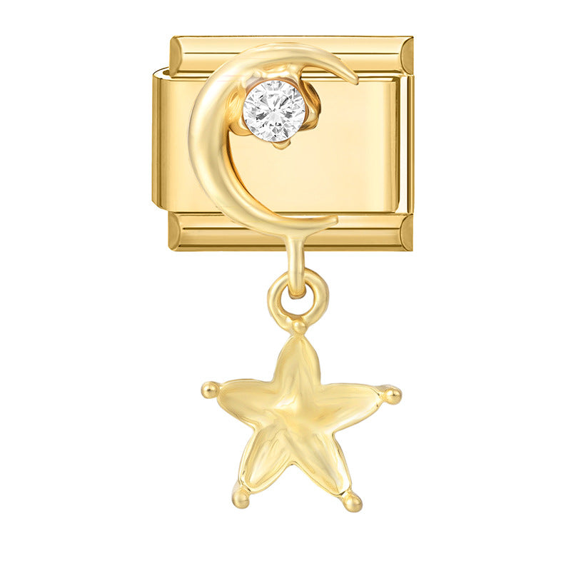 Wholesale 9mm Italian Charm Starter Bracelets DIY square Single Section Creative Stainless Steel Composable Bracelet