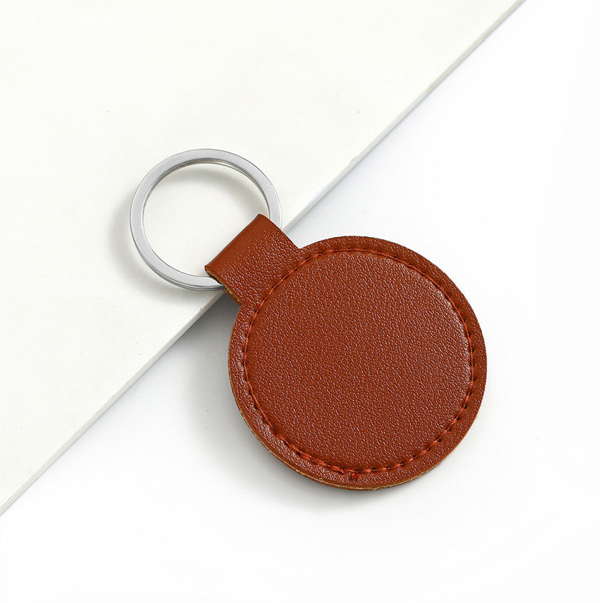 Wholesale solid color PU leather keychain