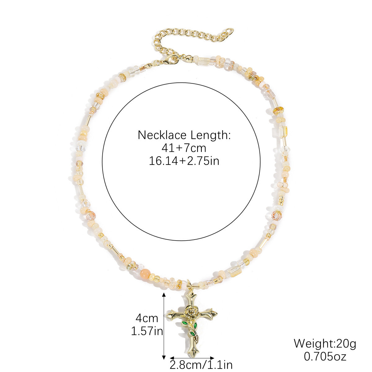 Wholesale  mosaic rose cross pendant necklace