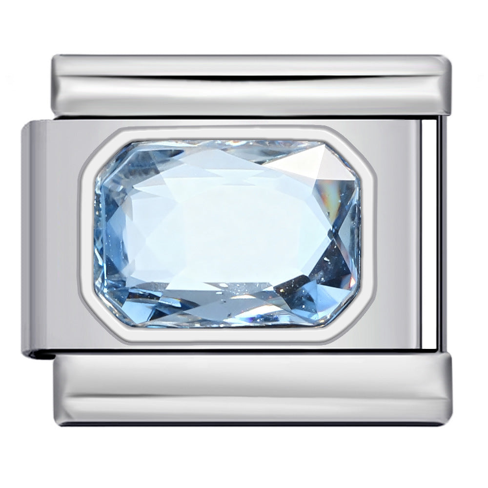 Wholesale 9mm Italian Charm Starter Bracelets DIY square Single Section Creative Stainless Steel Composable Bracelet