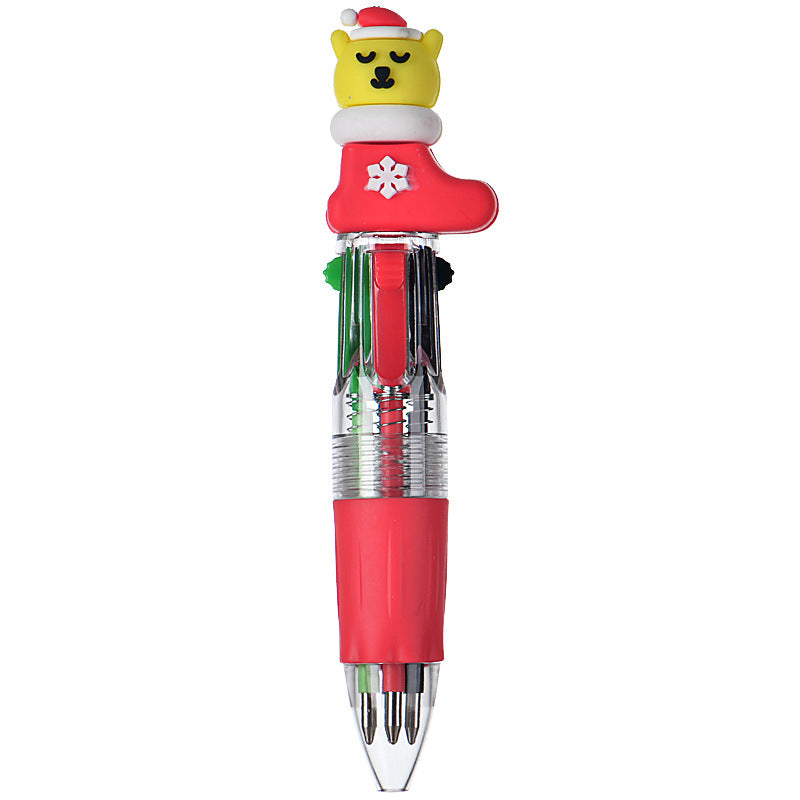 Wholesale Cute cartoon Christmas four-color ballpoint pen