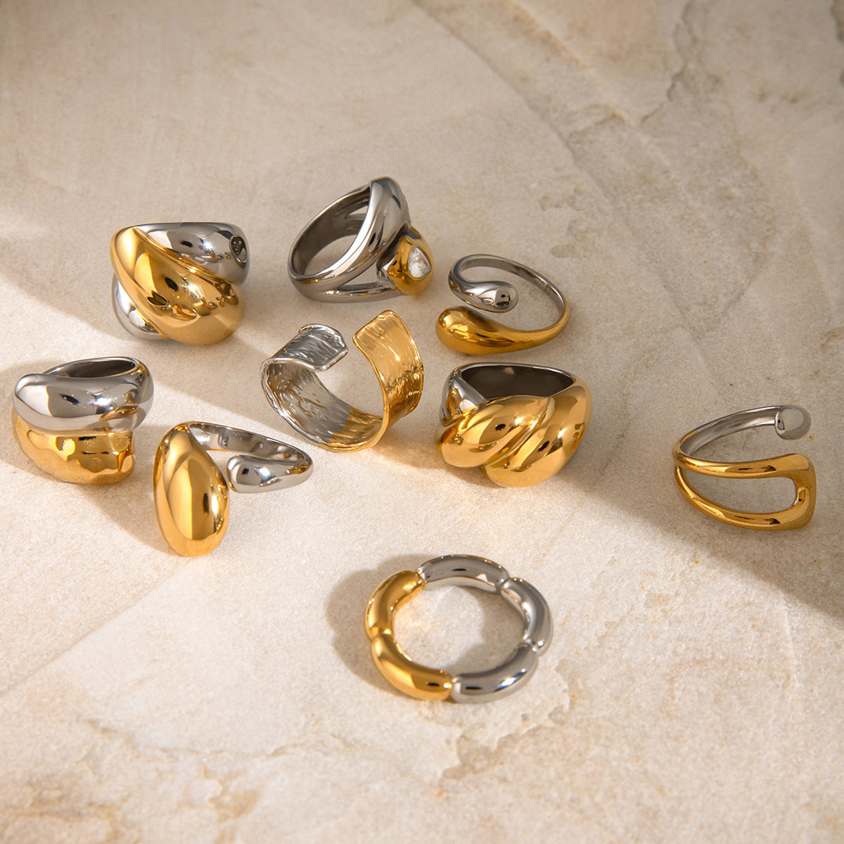 Wholesale  stainless steel flower ring