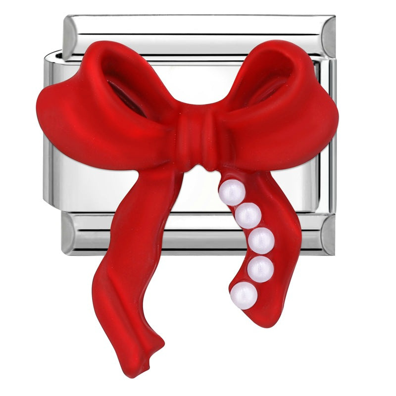 Wholesale Italian Charm Bracelet 9mm DIY Splicing Bow Stainless Steel Composable Bracelet