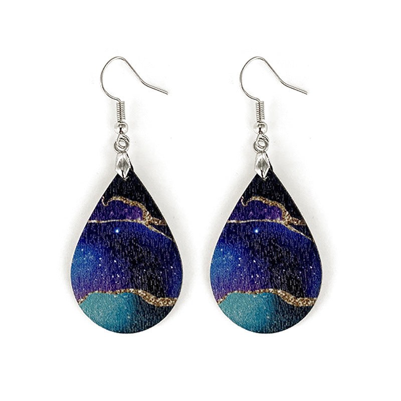 Wholesale Waves Wooden Earrings