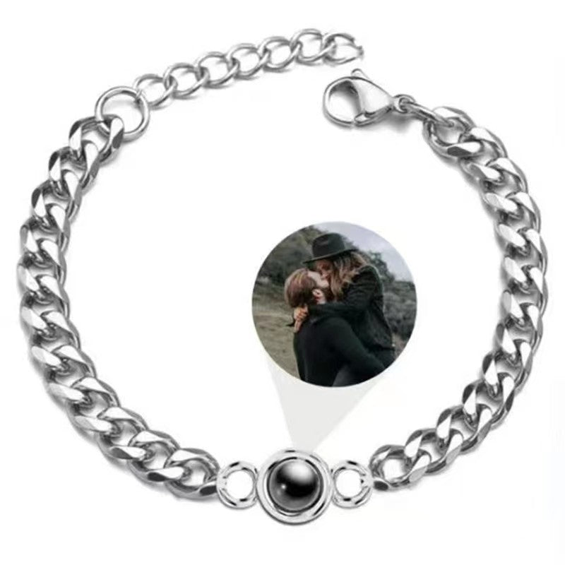 Wholesale titanium steel couple 100 languages bracelet