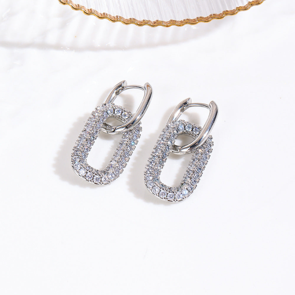 Wholesale  Light Luxury Geometric Rectangular Earrings