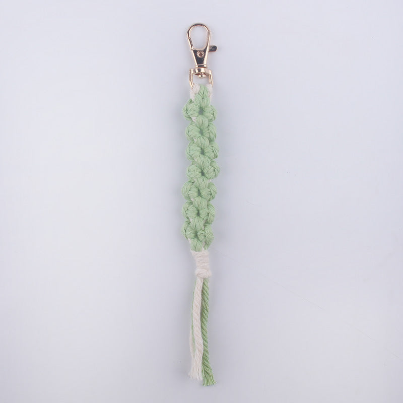 Wholesale handmade woven golden keychain