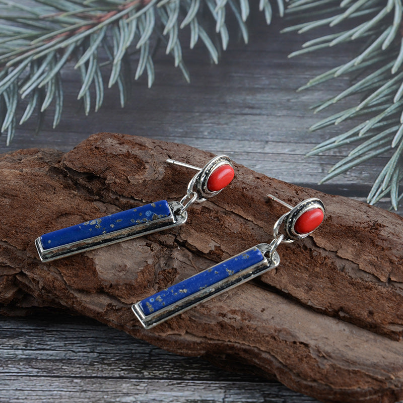 Wholesale Bohemian Style Color Turquoise Pendant Earrings