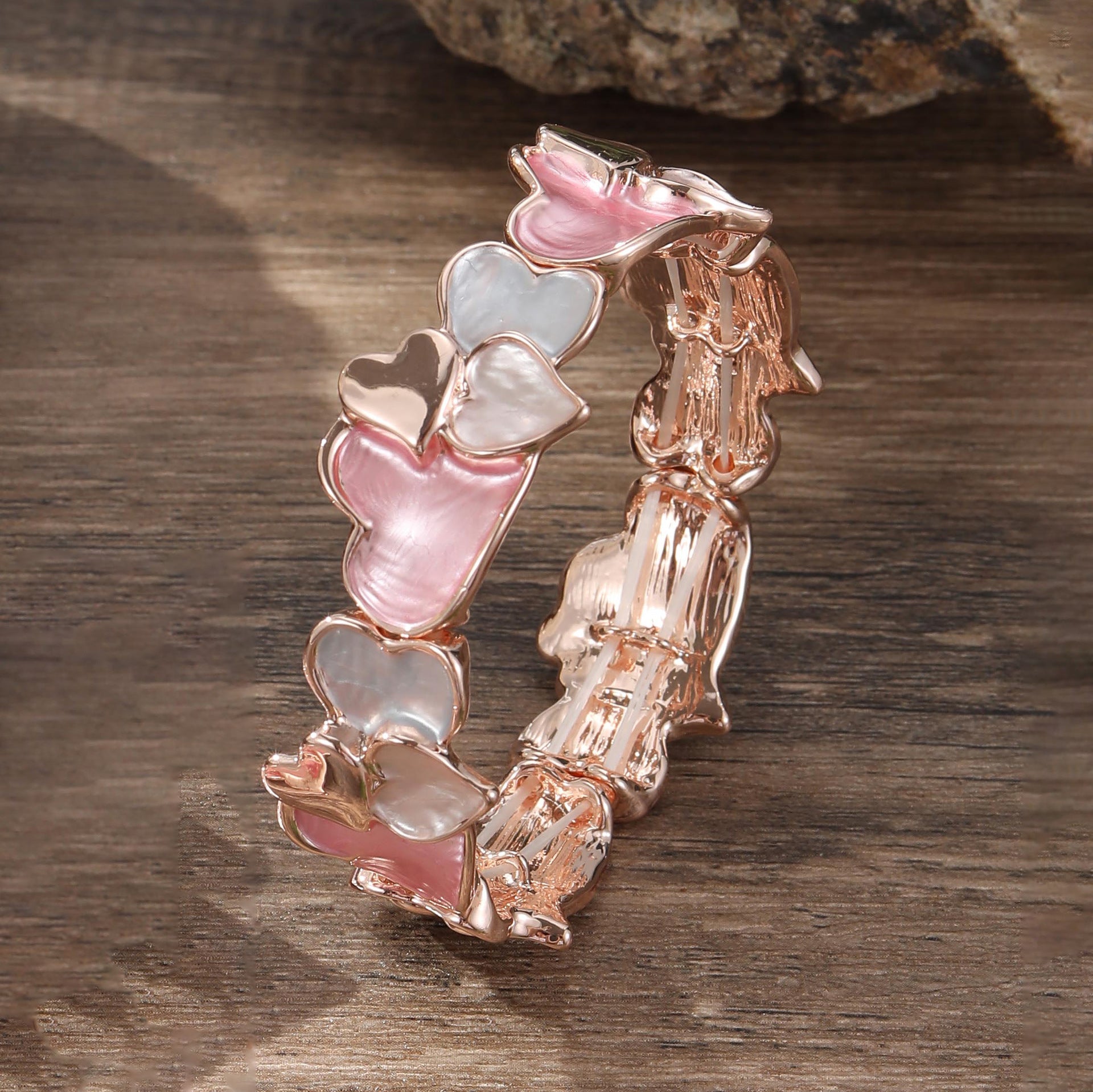 Wholesale  color painting oil geometric love elastic bracelet