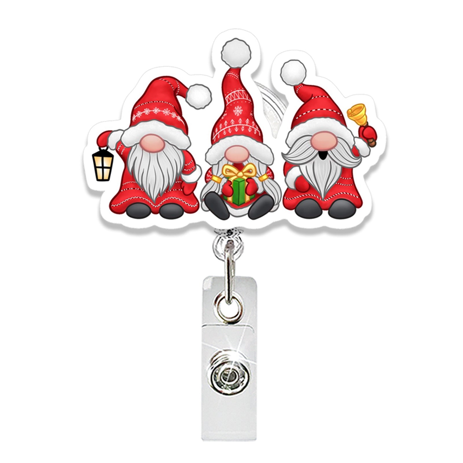 Wholesale Christmas Acrylic Dwarf Bow Ghost  Badge Reels