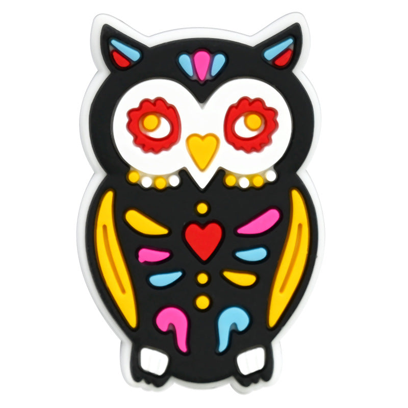 Wholesale Random 100pcs Day of The Dead PVC Soft Rubber Shoe Buckle Decoration ACC-SC-RYY075