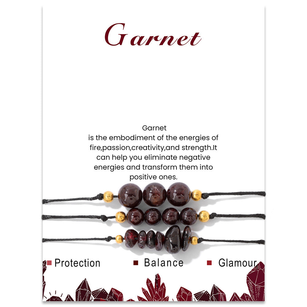 Wholesale Natural Stone Crystal Set Crushed Stone Beads Handmade Woven Bracelets ACC-BT-GEB010