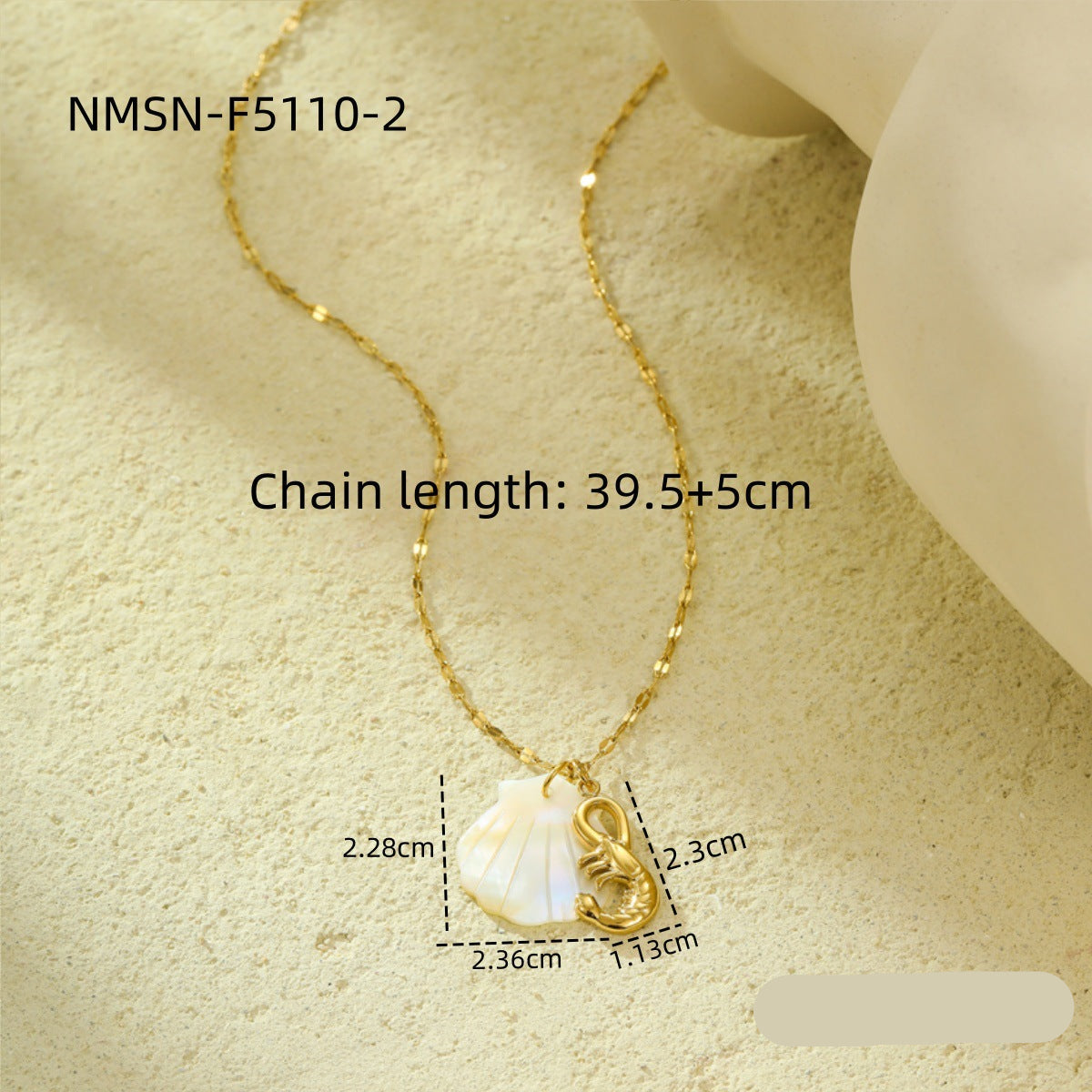 Wholesale  Stainless steel Shell Beach Wind Ocean Series Pendant Necklace