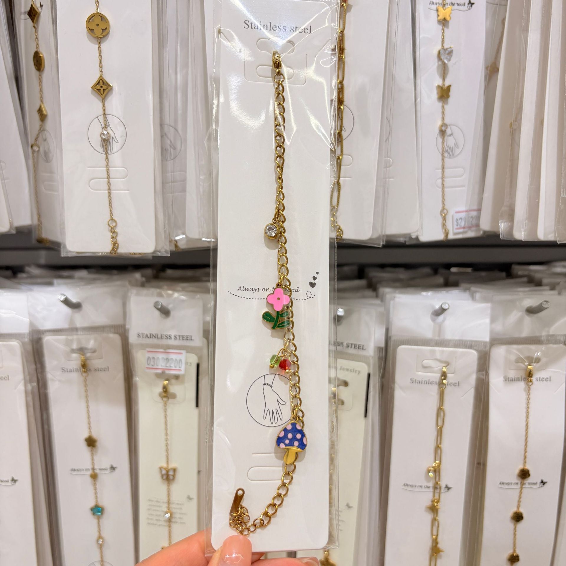Wholesale Fashion Double Layer Titanium Steel Fruit Bracelet Gold-Plated Chic Gift