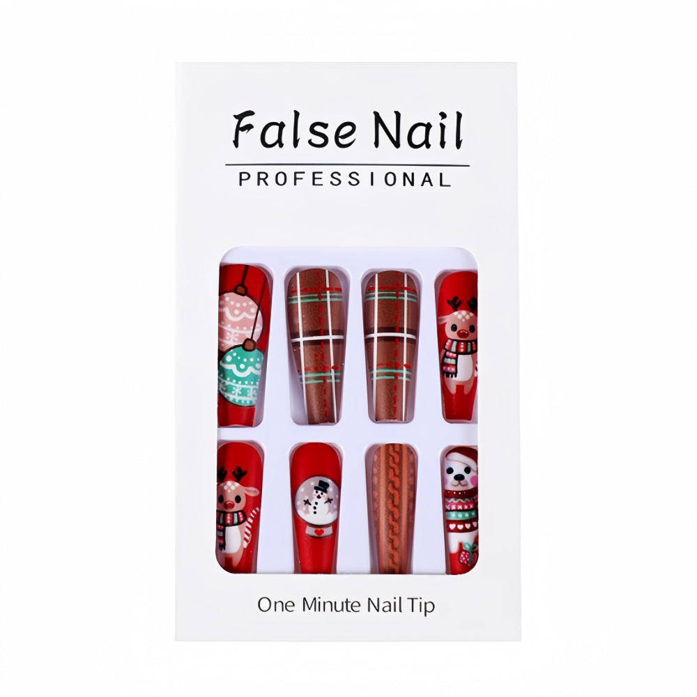 Wholesale 24 Pieces/ box Christmas Puppy Piglet Snowman Nail