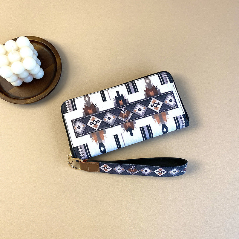 Wholesale PU Ethnic Style Large Capacity Zipper Wallet ACC-WT-Kuans013