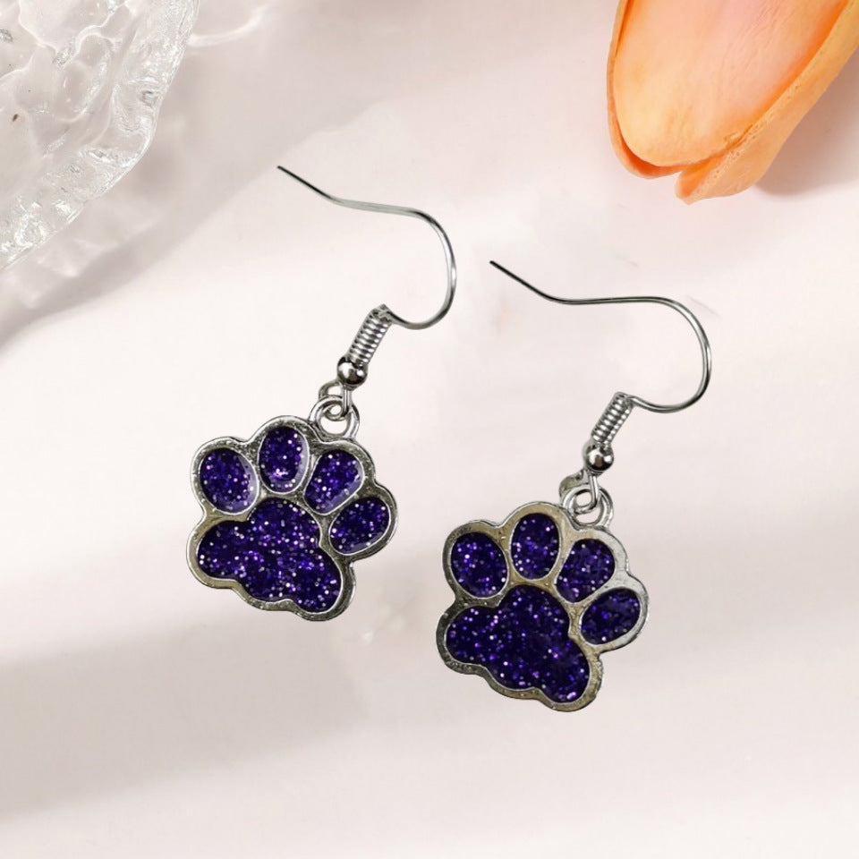 Wholesale Cute Creative Dog Footprint Pendant Oil Drop Earrings Cute Earrings ACC-ES-JunJie004