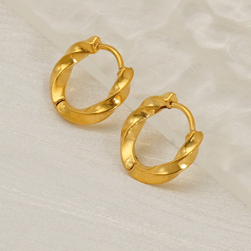 Wholesale Titanium Steel Gold-plated Earrings