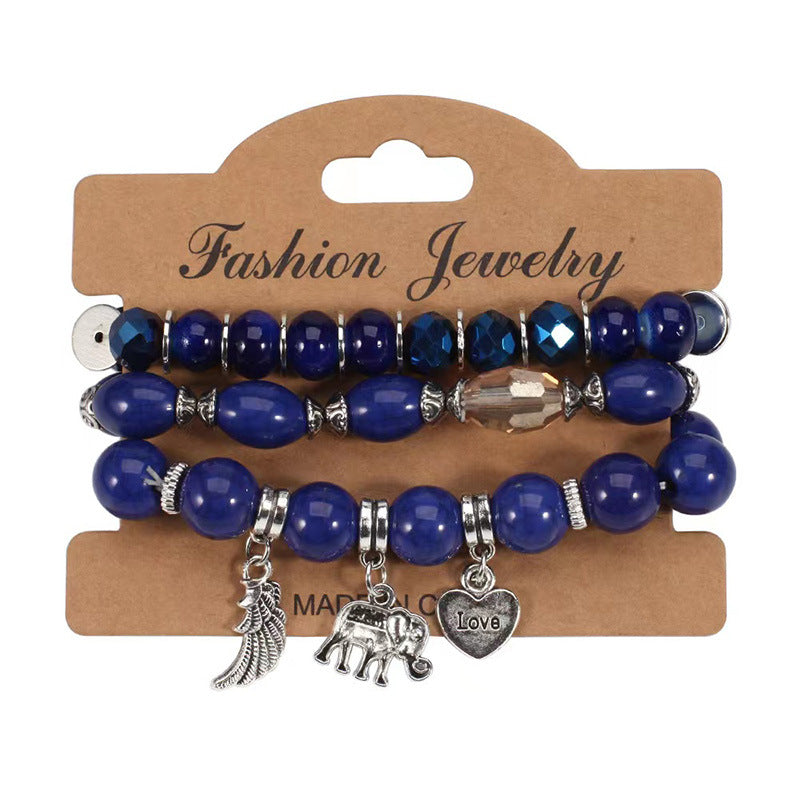 Wholesale Multi-layer Bohemian Beaded Elephant Wings Ball Bracelet ACC-BT-FengLi003