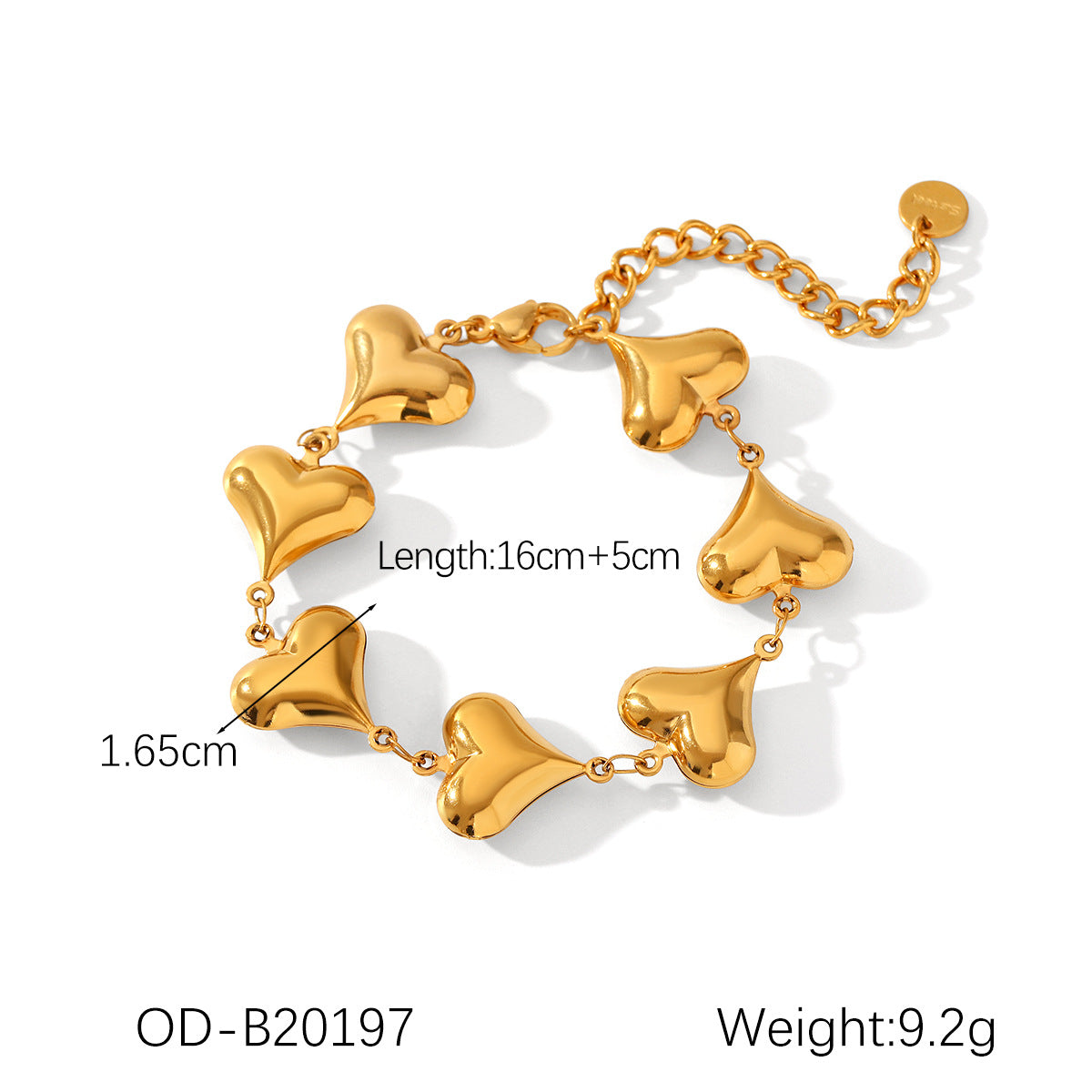 Wholesale  stainless steel 18K gold jewelry high sense love bracelet