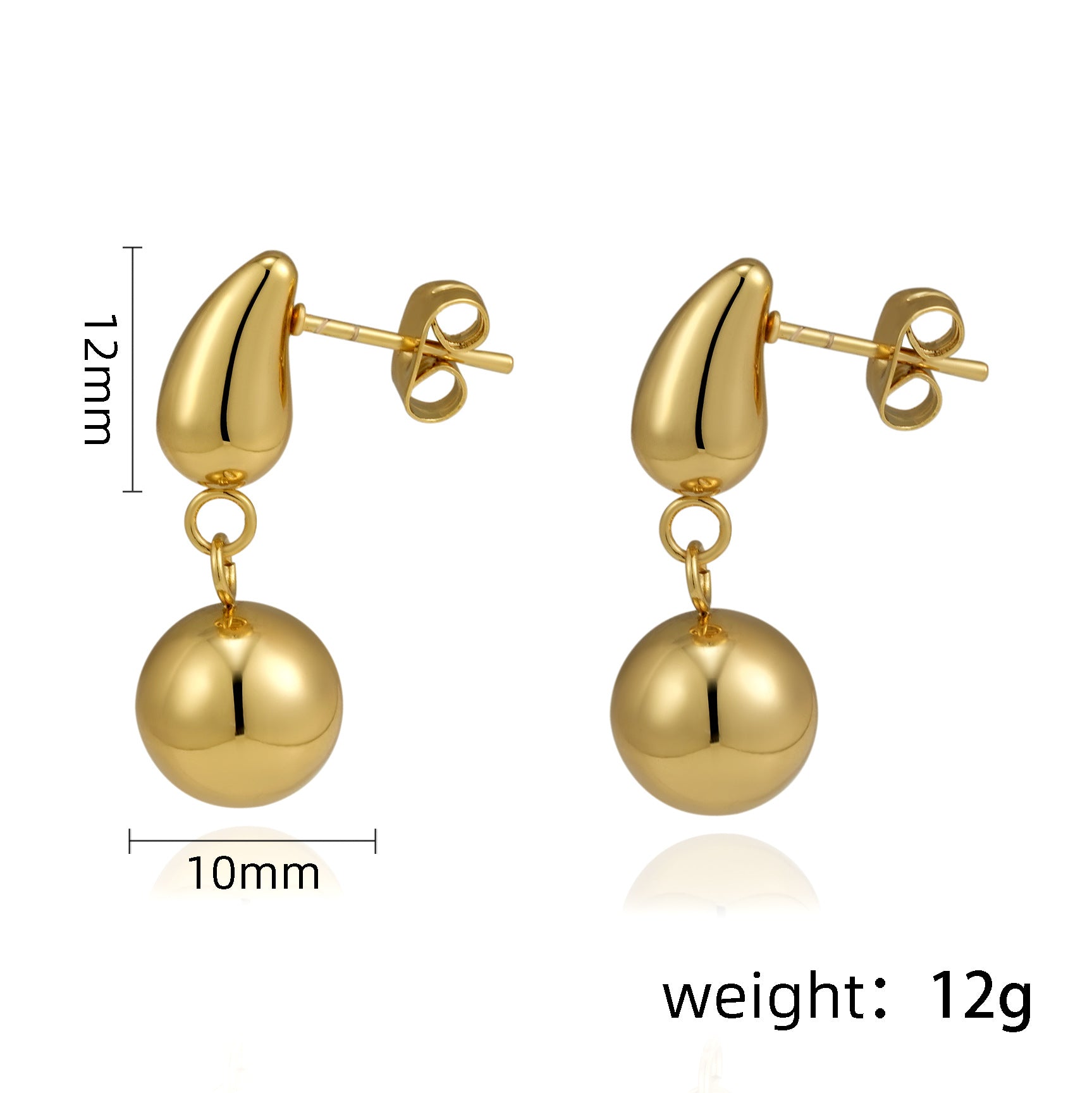 Boucles d'oreilles en gros de 18 000 boucles d'oreilles en acier inoxydable