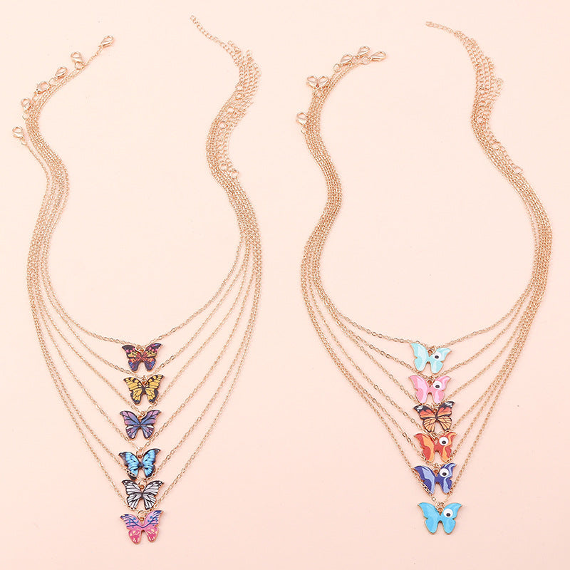 Wholesale Big Eyes Butterfly Pendant Clavicle Necklace ACC-NE-YueSen027