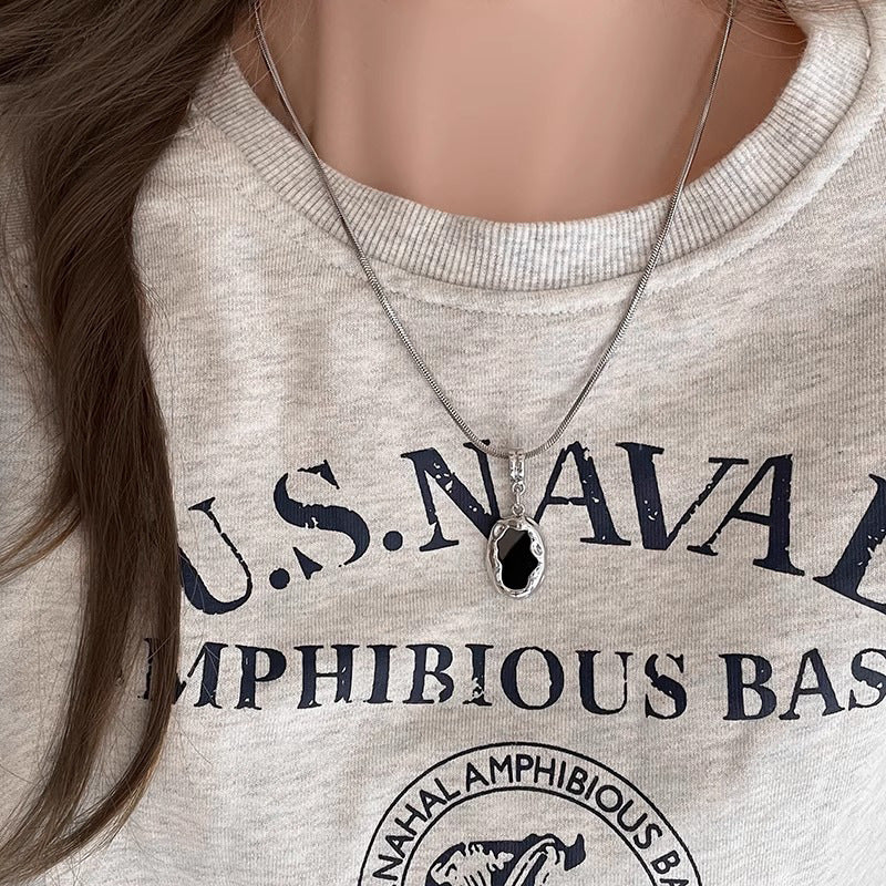 Wholesale  Titanium Steel Irregular Pendant Necklace Snake Bone Chain