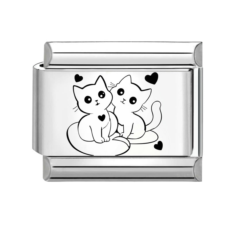 Wholesale 9mm Italian Charm Starter Bracelets DIY Cute Pet Series Stainless Steel Composable Bracelet