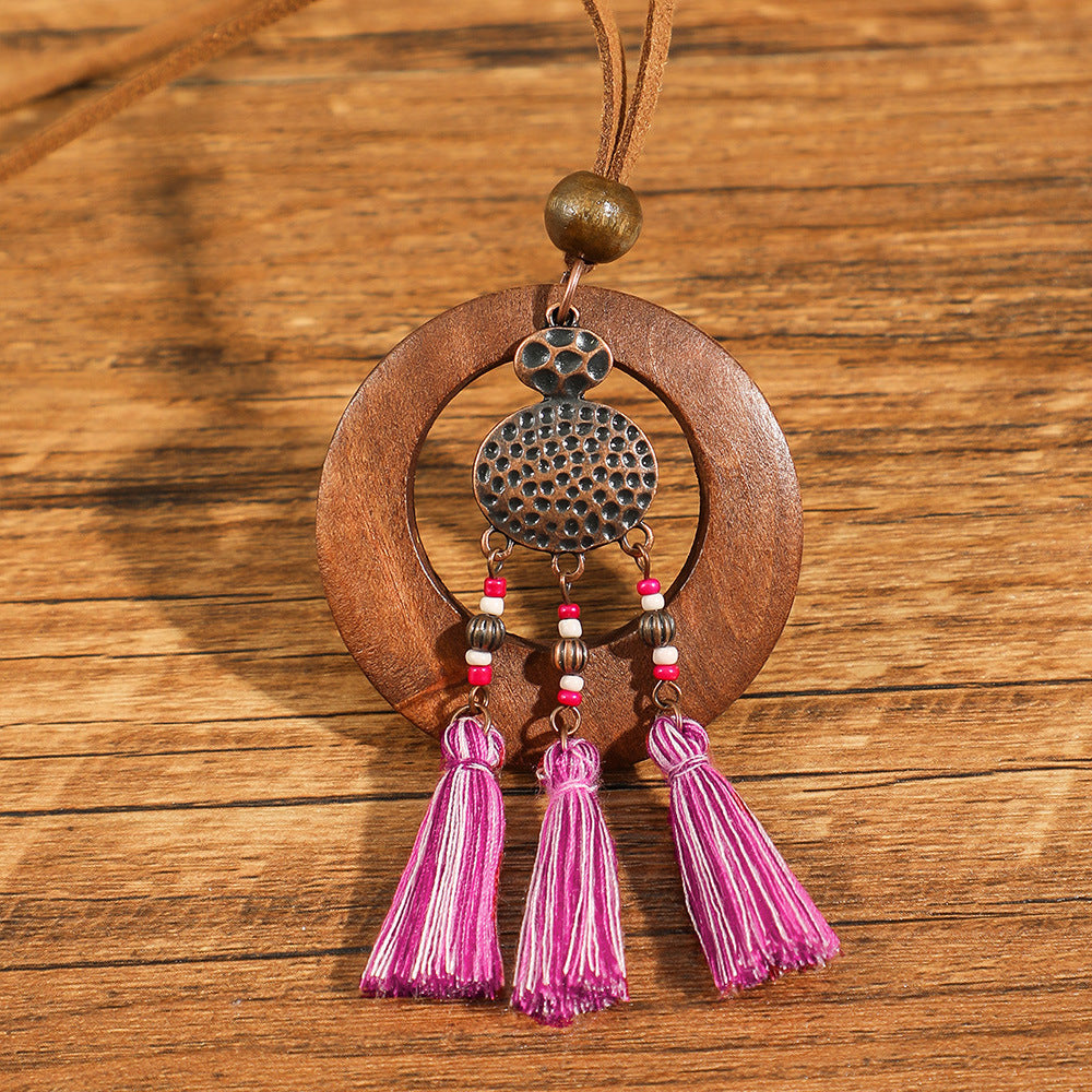 Wholesale Retro Ethnic Style Flower Shell Hollow Necklace Jewelry Accessory for Gift Boutique Resale