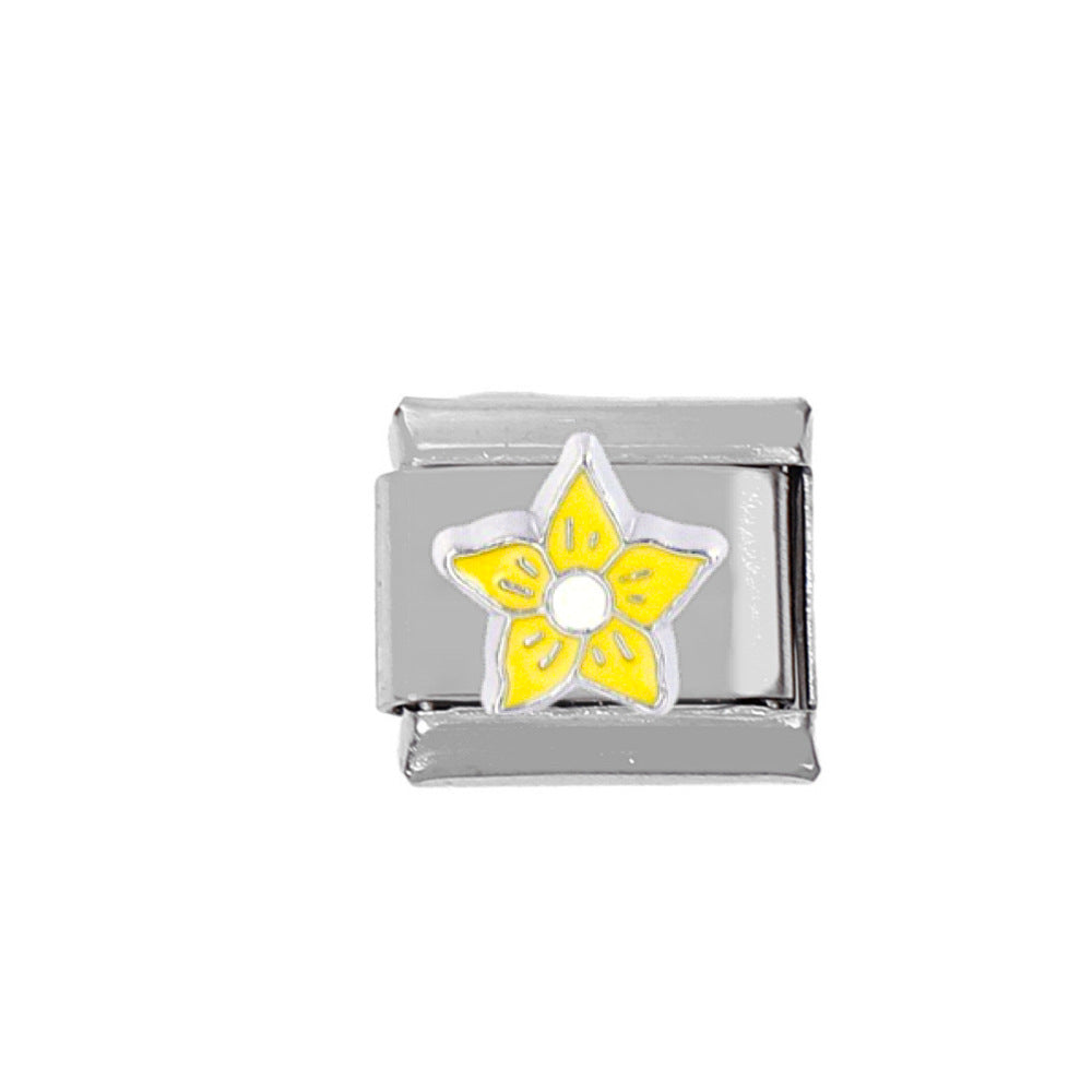 Wholesale Stainless Steel Flower Charms With Enamel Drop Design For DIY Jewelry Making Craft Supply